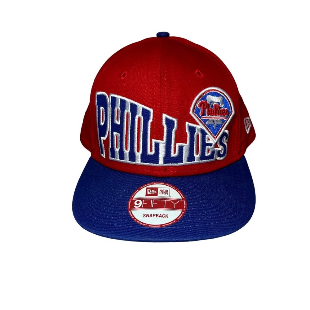 New Era 9Fifity Philadelphia Phillies Hat MLB Snapback Spell Out Vintage Cap NWT